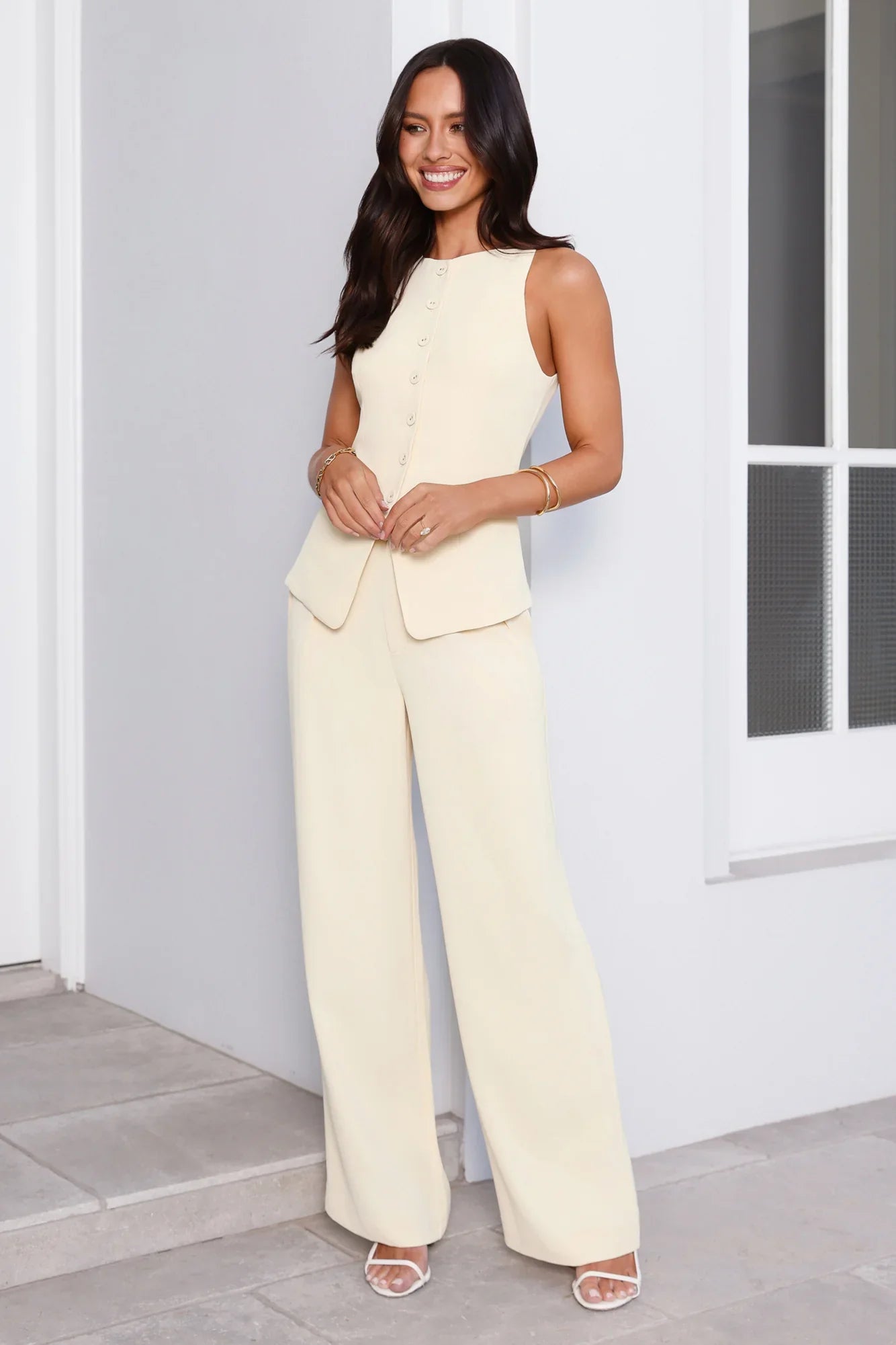 Structure Tailored Vest Top Lemon